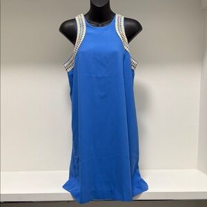 Lilly Pulitzer Amayah Soft Shift Blue Tang Sleeveless Dress with Accents size 4
